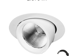 Downlight encastré orientable et inclinable Beneito et faure Pixel 30W blanc chaud dimmable