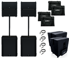 Pack LA108 6600W QSC - 4 x LA108 et 2 x LS118 Sub avec housses et barres de couplage