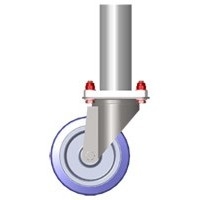 Pied sur roulette ASD PR040 roulette 125mm hauteur plancher 40cm