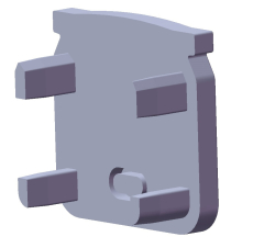 Embout de terminaison plastique pour profilé type Cennik P04 gris