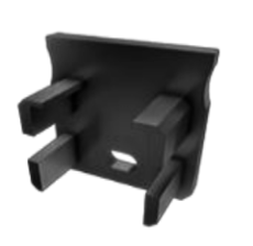 Embout de terminaison plastique percé pour profilé de surface typeY noir