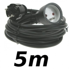 Rallonge 5m cordon prolongateur H5VV 3 X 1.5mm² noir éco