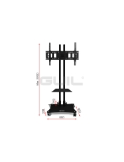 Support d'écran sur roulette GUIL pour moniteur de 32 à 65