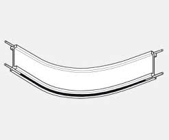 Rail de patience monorail angle 90° alu brillant