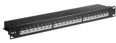 24 RJ45 CAT6A s/FTP sur panneau de rack 19 pouces 1U