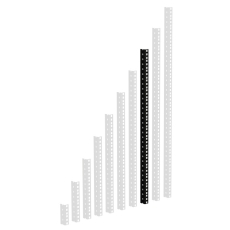 Profilé de rack noir 16U perçage 1/2 U