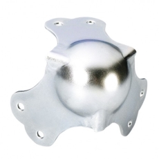 Coin boule de flight case 3 angles et 6 fixations 64mm