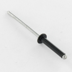 Rivet alu acier tête plate noir pour 4.8 x 12 mm
