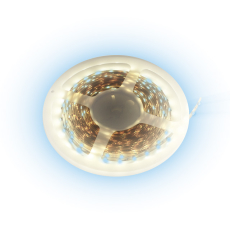 Ruban LED 24V Bleu 60 LEDs 3528 rouleau de 5 m fond blanc