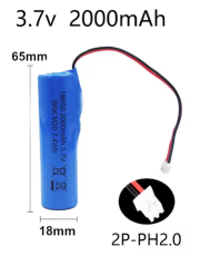 Batterie rechargeable avec PCB PH2.0-2P icr18650 3.7V 2000mAH lithium-ion