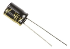 Condensateur électrolytique radial 220µF 25 V polarisé 20%