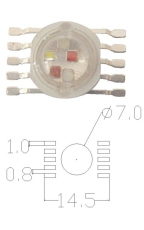 Led RGBWA à souder en surface 15W