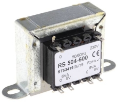 Transformateur 2x9V 12VA à montage sur châssis