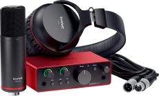 SCARLETT4 Solo Studio Focusrite - Pack Carte son 2 entrées 2 sorties 192KHz + micro statique + casque studio