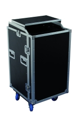 FCP 16U DS Power Acoustics - Flight Cases avec plan incliné et plateau en multiplis