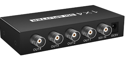 Splitteur distributeur BNC SD-HD-3G-SDI pour 1 entrée vers 4 sorties