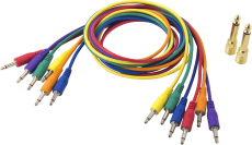 SQ-CABLE-6 Korg - lot de 6 câble de patch synthé modulaire jack 3.5 mono + 2 adaptateurs 6.35 mono