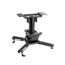 Support plafond pour vidéoprojecteur, Orientable et inclinable, Hauteur 25cm, Noir