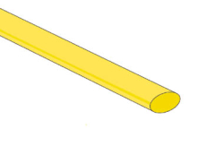 Gaine thermoretractable 2:1 jaune 6.4mm 1m20