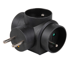 Triplite rectangulaire noire 2P+T