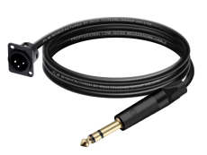Patch avec embase XLR mâle 3 broches vers fiche mâle TRS pré-cablé longueur 1m