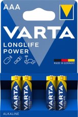 Lot de 4 piles LR3 AAA Varta Long life Power