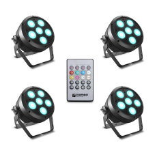 Cameo ROOT PAR 6 SET 1 - Set composé de 4 x CLROOTPAR6 avec télécommande infrarouge (CLPFLAT1REMOTE).