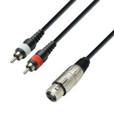 Adam Hall Cables K3 YFCC 0100 - Audio Cable XLR female to 2 x RCA male, 1m