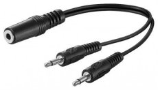 Cordon adaptateur en Y 1 mini jack 3.5 femelle stéréo vers 2 mini jack 3.5 mâle mono