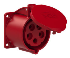 Embase P17 femelle 32A tétrapolaire 5 broches IP44 Standard à vis