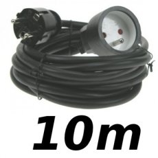 Rallonge 10m cordon prolongateur H5VV 3 X 1.5mm² noir éco