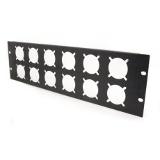 face avant de rack 3U avec perçage pour 12 embases secteur 230V