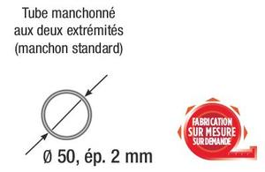 Structure Tube ASD - 57EX5022 / Angle 2 départs horizontal 90° - longueur 0,25 x 0,25 m