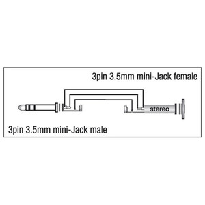 Adaptateur mini jack stéréo coudé mâle femelle