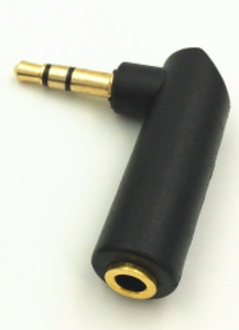 Adaptateur mini jack 3.5mm coudé vers mini jack 3.5mm coudé stéréo doré