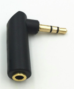 Adaptateur mini jack 3.5mm coudé vers mini jack 3.5mm coudé stéréo doré