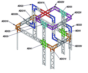Angle horizontal de structure échelle ASD AEX20, 45°