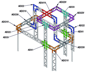 Angle horizontal de structure échelle ASD AEX21, 60°