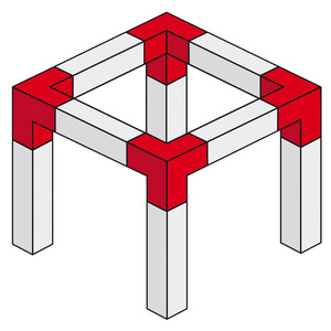 AGQUA-09 Contestage - Structure angle 90° 3 départs avec Kit de jonction