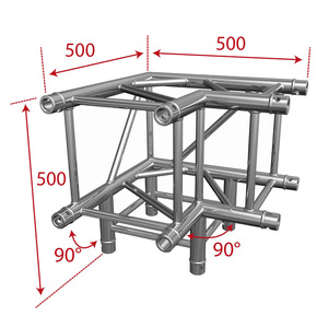 AGQUA-09 Contestage - Structure angle 90° 3 départs avec Kit de jonction