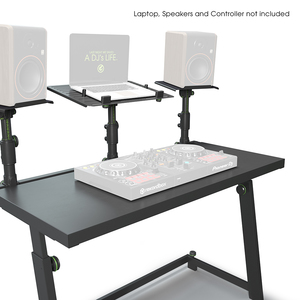 Gravity FDJT 01 Stand table pour studio ou DJ avec support pour enceintes et ordinateur portable