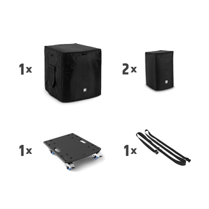 LD Systems DAVE 12 G4X BAG SET - Ensemble plateau à roulettes/housses de protection pour système DAVE 12 G4X