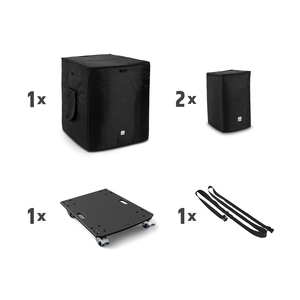 LD Systems DAVE 18 G4X BAG SET - Ensemble plateau à roulettes/housses de protection pour système DAVE 18 G4X