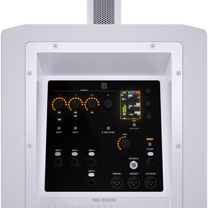 LD Systems MAUI® 28 G3 MIX W - Système de sonorisation à colonne cardioïde compacte avec table de mixage numérique, blanc