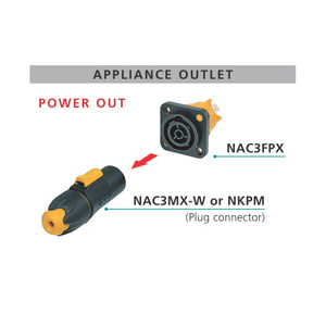 Neutrik NAC3FPX - PowerCON TRUE1 Prise pour montage sur panneau, Power-Out