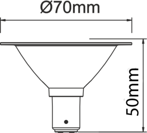 Ampoule LED R70 Ba15d 12v 7W 2700K 24° remplace Halospot 70