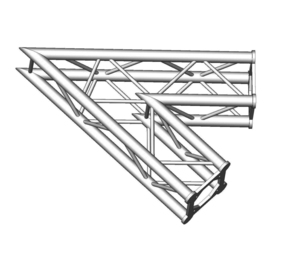 Structure alu ASD SC250 carrée angle 45° 2 départs ASC2520