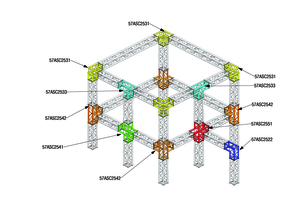 Structure alu ASD SC250 carrée angle 45° 2 départs ASC2520