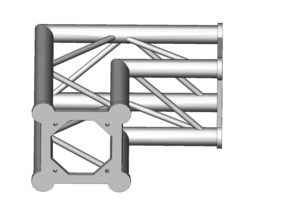 Structure alu ASD SC250 carrée angle 2 départs ASC2522