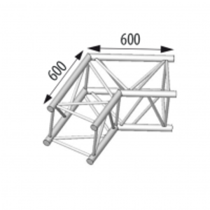 Angle Structure Carrée aluminium ASD 390mm 2 departs 120° ASC4024